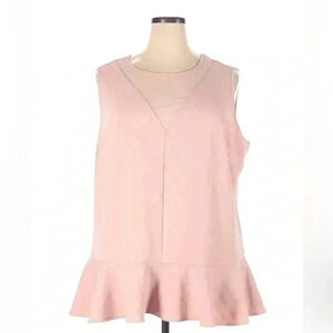 Worthington | Timeless Classic Blush Pink Sleeveless Peplum Blouse Plus Size 3X